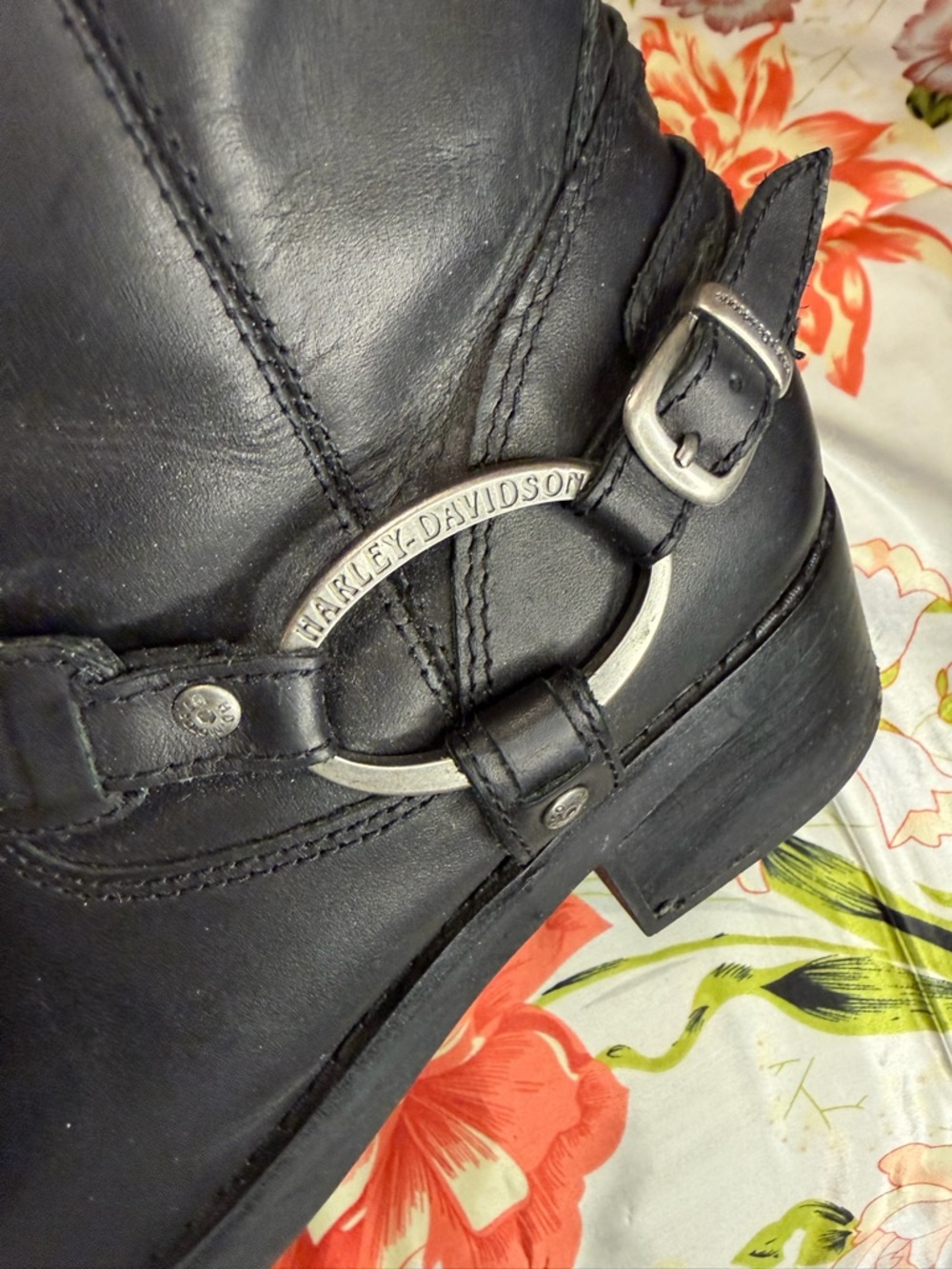 Harley-Davidson Women's Black Leather Mid-Calf Harness Boots - Picture 2 of 14